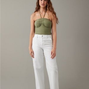 AE Cinch-Front Halter bodysuit